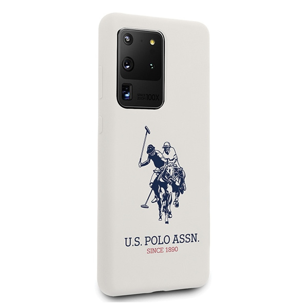 Puzdro US POLO Samsung Galaxy S20 Ultra Silicone Collection White Case