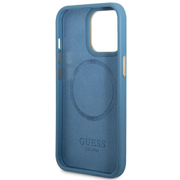 Guess GUHMP14LU4GPRB iPhone 14 Pro 6.1" blau/blau hart case 4G Logo Plate MagSafe