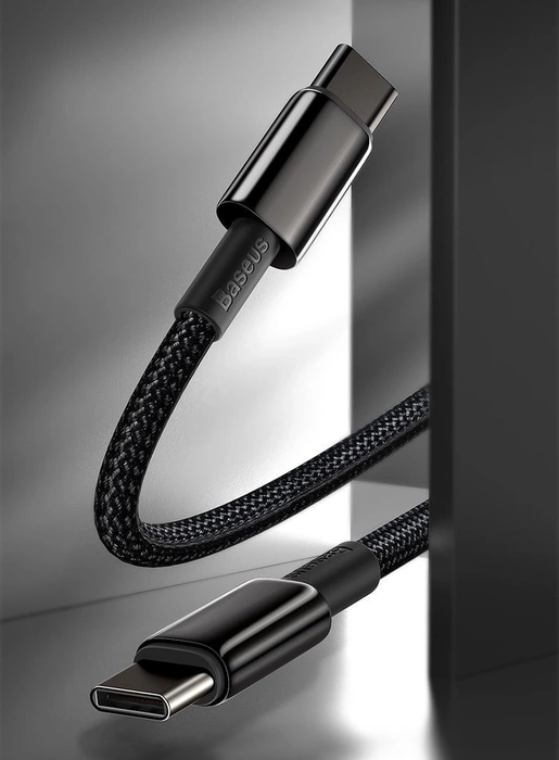 Baseus CATWJ-A01 USB-C – USB-C PD QC-Kabel 100 W 5 A 480 Mbit/s 2 m – Schwarz