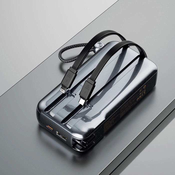 Dudao K25 2in1 10000 mAh Powerbank-Ladegerät mit 3 Steckern – Grau