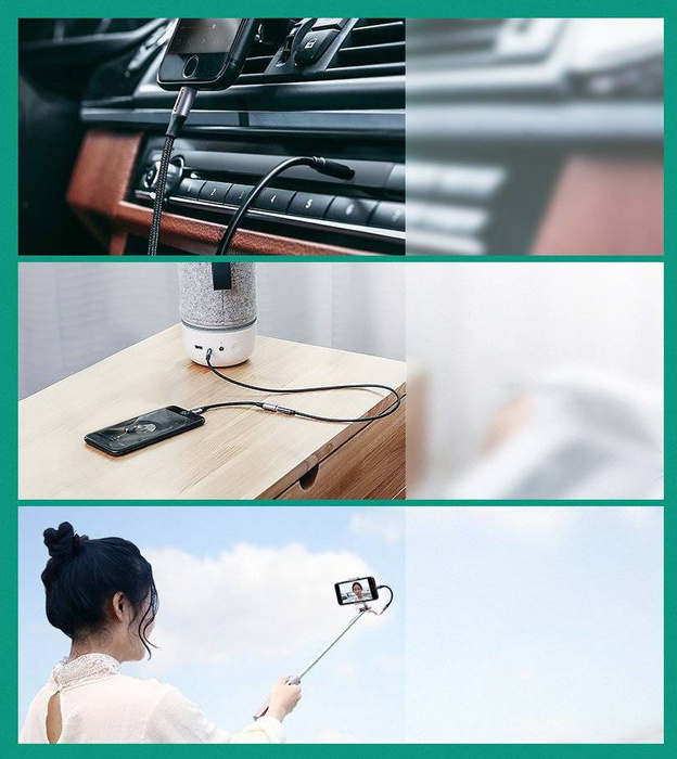 Ugreen Cable Headphone Adapter MFI Certified (Made For iPhone) 3.5mm Mini Jack - Lightning 10cm Black (US211 30756)