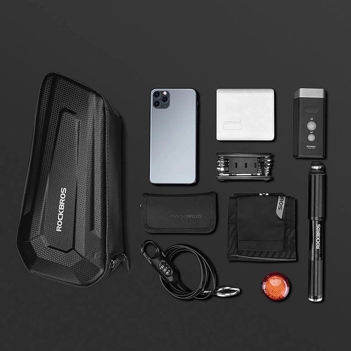 Borsa da bicicletta impermeabile Rockbros B66 per telaio - nera