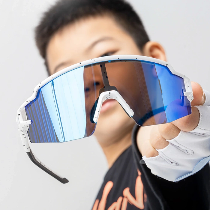 Rockbros Kinder-Fahrradbrille, polarisiert, UV-Schutz, Weiß