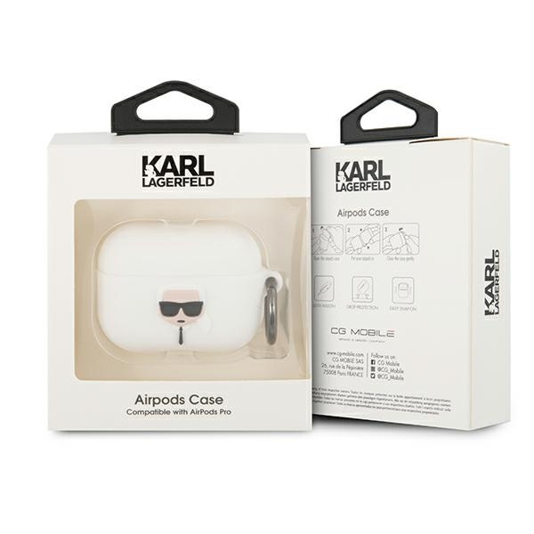 Cover KARL LAGERFELD Apple AirPods Pro Silicone Ikonik Custodia bianca
