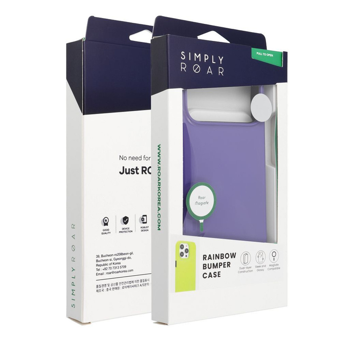 ROAR futerał RAINBOW BUMPER kompatybilny z MagSafe do SAMSUNG A37 fioletowy