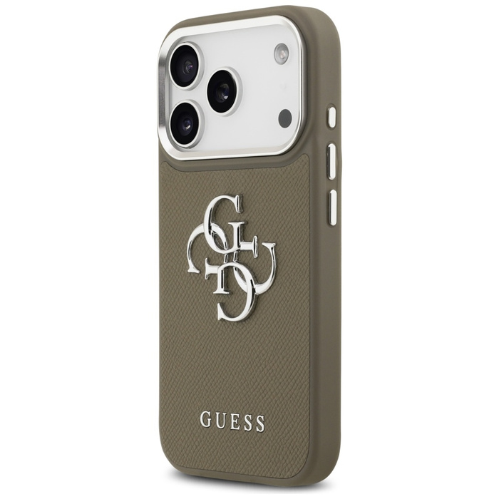 Etui Guess Grained Big 4G Classic Logo   do iPhone 17 Pro brązowy