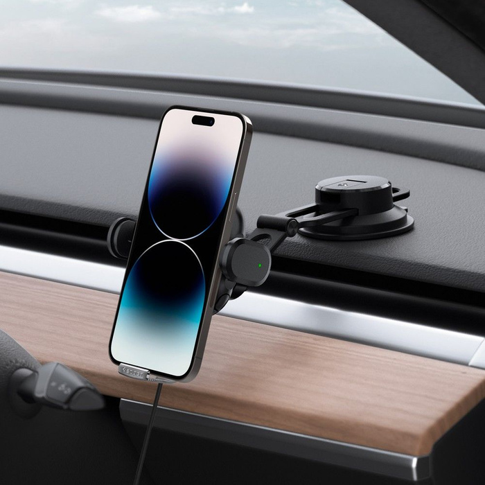 Halterung Spigen Uts35w Onetap Universal Windschutzscheibe &amp; Armaturenbrett Autohalterung Wireless Charger Schwarz