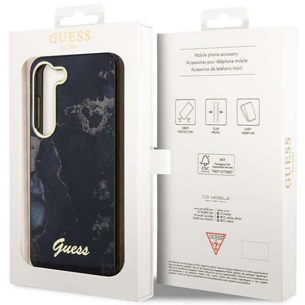 Funda Guess GUHCS23MHTMRSK S23 Plus S916 negro/negro durocase Colección Golden Marble Case