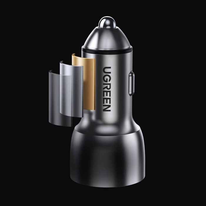 Ugreen fast car charger USB / USB Typ C Quick Charge 3.0 Power Delivery 36 W 3 A gray (CD213 60980)