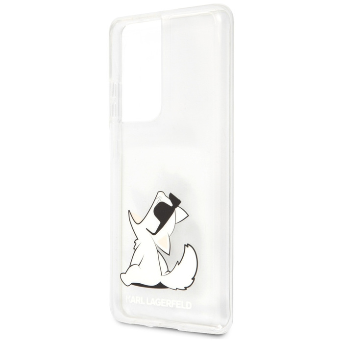 Coque KARL LAGERFELD Samsung Galaxy S21 Ultra Choupette Fun KLHCS21LCFNRC Étui rigide transparent