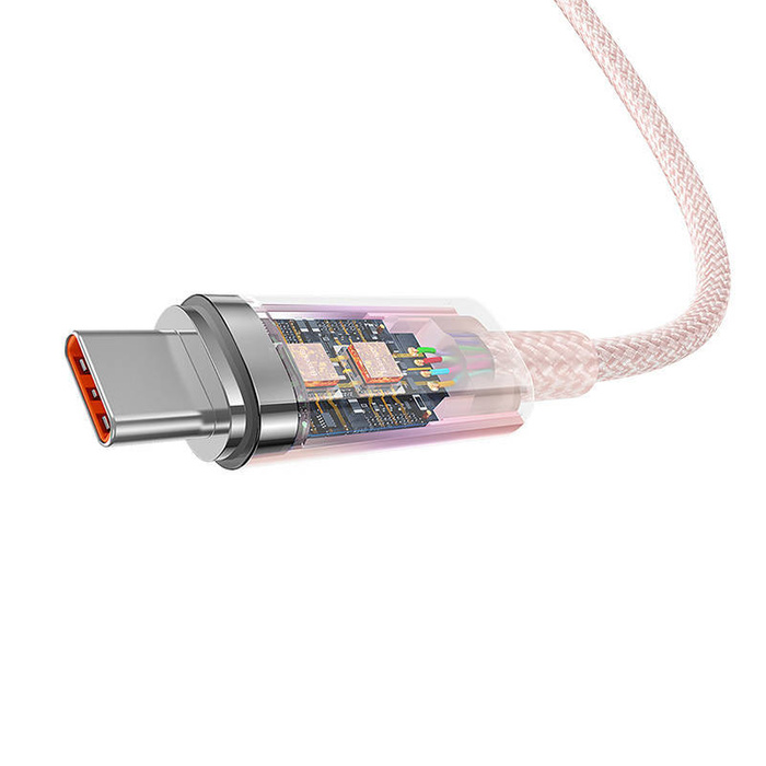 Quick Charge USB-C Baseus Flash, 6A,1m (Pink)
