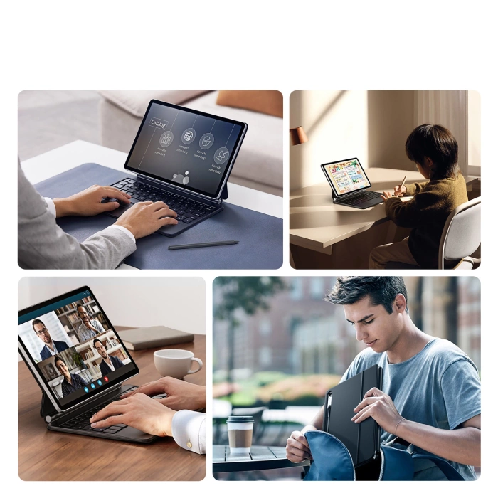 Dux Ducis Keyboard (MK Series) Case with Bluetooth Keyboard for Samsung Galaxy Tab S9 / S8 / S7 - Black