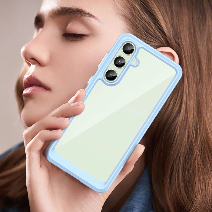 Outer Space Case Silikonhülle mit Gelrahmen für Samsung Galaxy S24 FE – blau