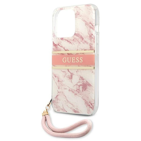 Cover GUESS Apple iPhone 13 Pro Max Marble Strap Collection Pink Hardcase