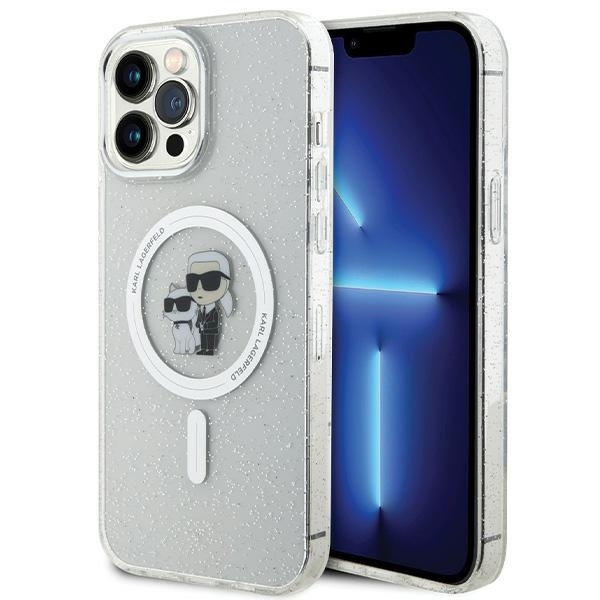 Karl Lagerfeld KLHMP13XHGKCNOT iPhone 13 Pro Max 6,7" trasparente rigidocase Karl&amp;Choupette Glitter MagSafe