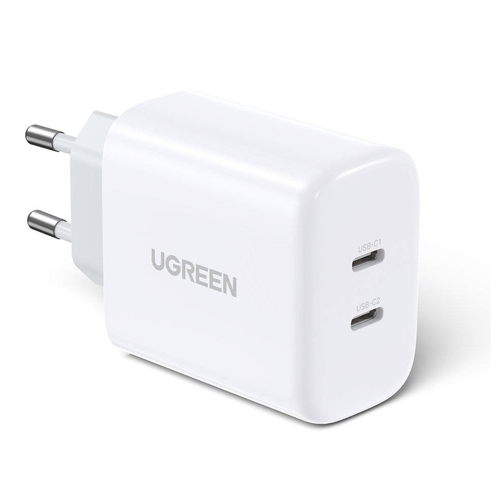 Ugreen nabíječka 2x USB Type C 40W Power Delivery bílá (10343)