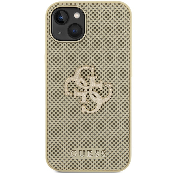 Guess GUHCP15SPSP4LGD iPhone 15 6.1" gold/gold hardcase Perforated 4G Glitter