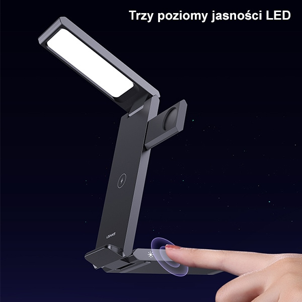 USAMS Indukční nabíjení s lampou 3v1 15W černá/černá CD181WXC01 (US-CD181)