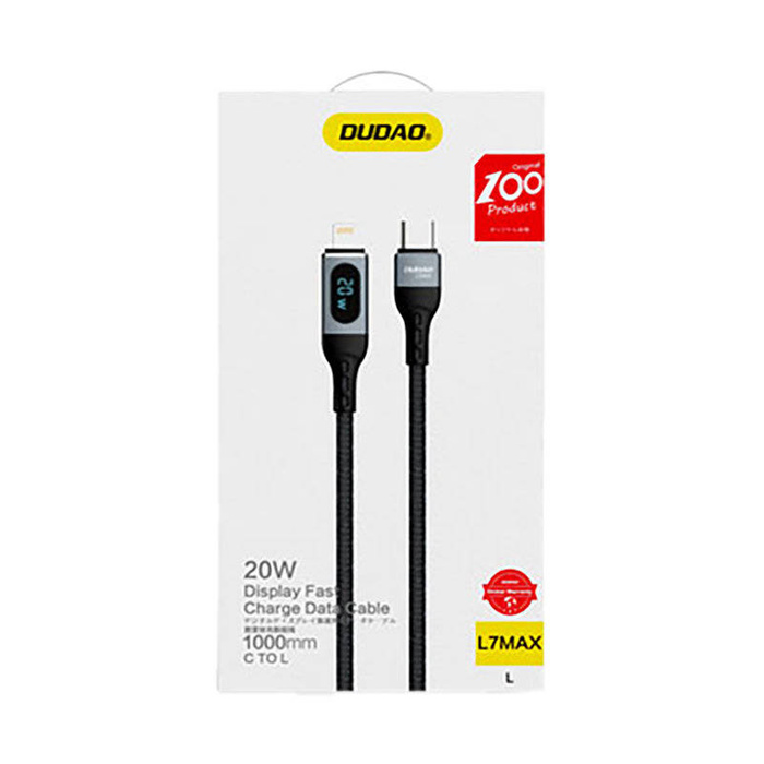 Dudao câble USB Type C - Lightning charge rapide PD 20W noir (L7MaxL)
