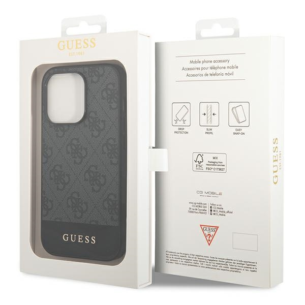 Case Guess iPhone 14 Pro Max 6.7" grey/grey hard case 4G Stripe Collection