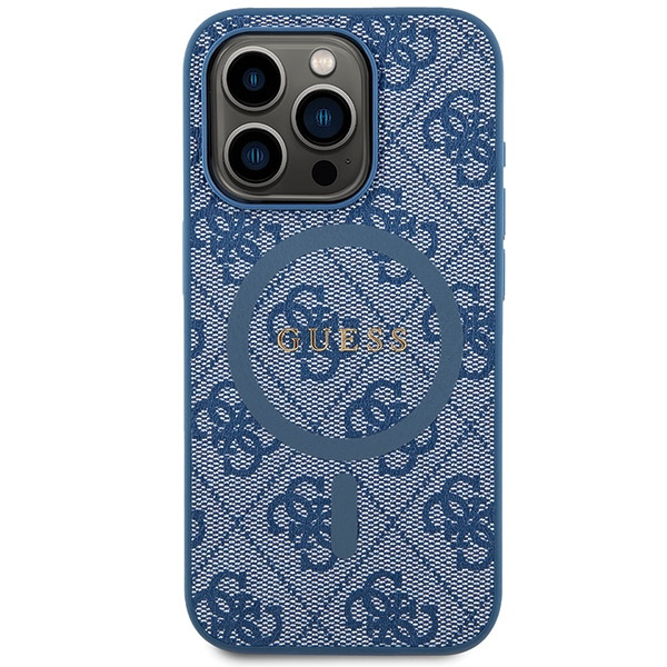 Etui Guess GUHMP14LG4GFRB iPhone 14 Pro 6.1" niebieski/blue hardcase 4G Collection Leather Metal Logo MagSafe Case
