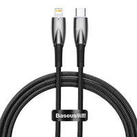 Baseus Glimmer Series kabel s rychlým nabíjením USB-C - Lightning 480Mbps PD 20W 1m černá