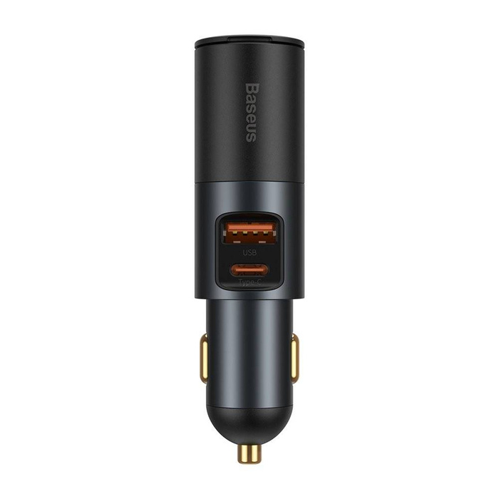 Baseus Share Together USB / USB Type C nabíječka do auta / 120W zásuvka pro zapalovač cigaret Quick Charge Power Delivery šedá (CCBT-C0G)