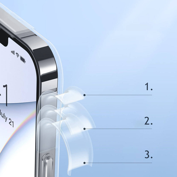 Custodia protettiva in vetro smerigliato Baseus per iPhone 13 Pro Max trasparente (ARWS000202)