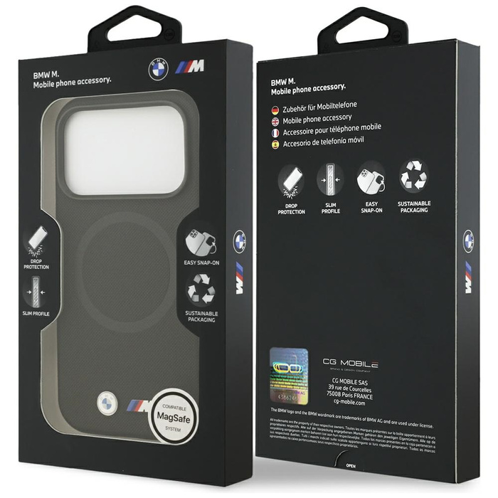Etui BMW M FW Metal Logo MagSafe do      iPhone 17 Pro czarny