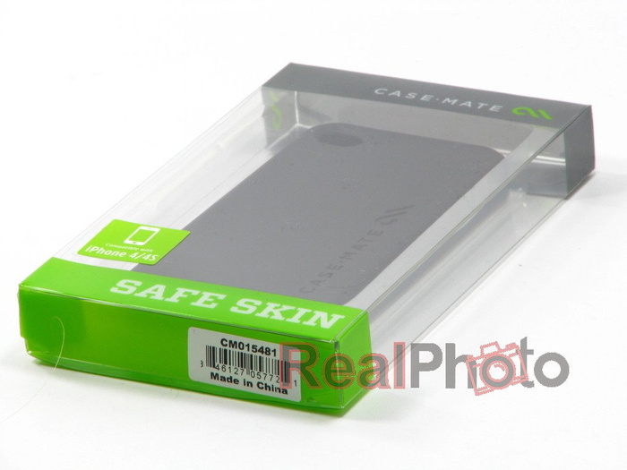 Cover Apple iPhone 4 4S CASE-MATE Safe Skin Smooth Black Silicone