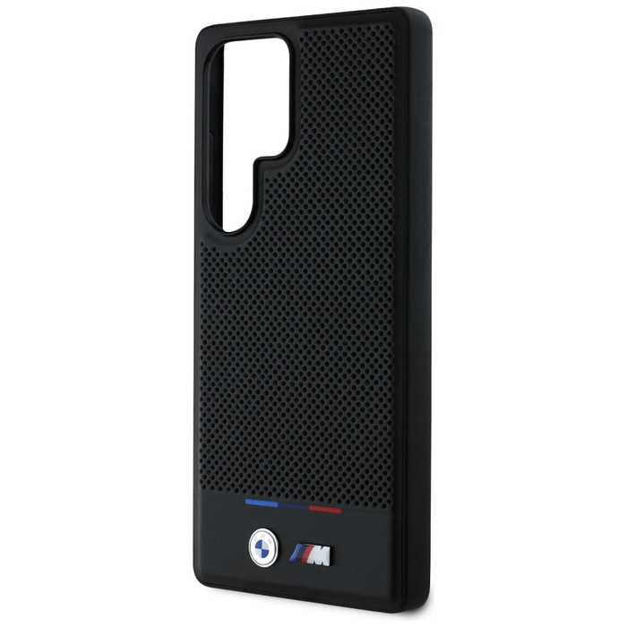 Coque BMW Leather Tricolor Stripe MagSafe pour Samsung Galaxy S25 Ultra black