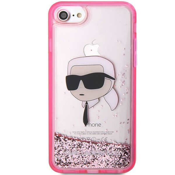 Obal Karl Lagerfeld KLHCI8LNKHCP iPhone 7/8/ SE 2020/2022 pink/pink hardcase Glitter Karl Head Case