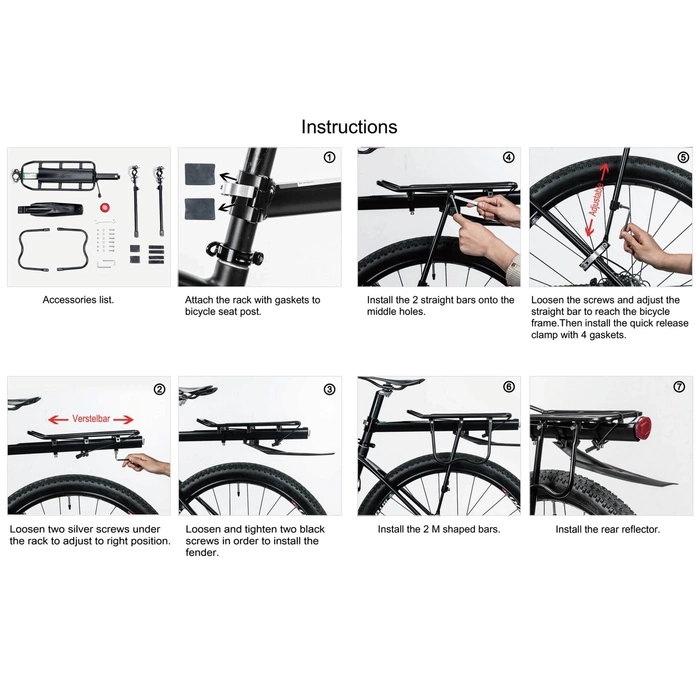 Rockbros 33210004001 porte-vélos avec étagère - noir