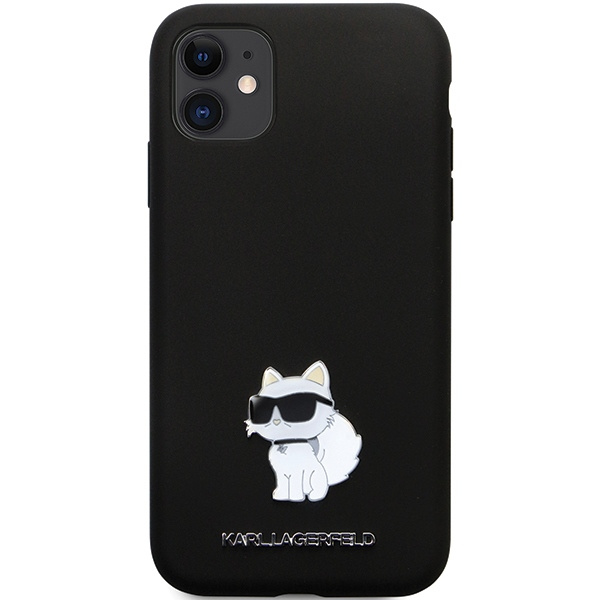 Etui Karl Lagerfeld KLHCN61SMHCNPK iPhone 11 / Xr 6.1" czarny/black hardcase Silicone C Metal Pin