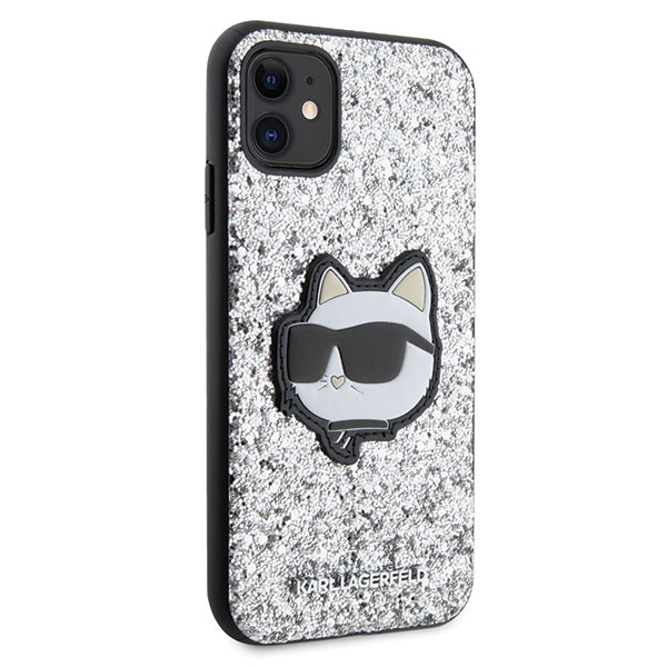 Karl Lagerfeld KLHCN61G2CPS iPhone 11 / Xr 6.1" plata/plata durocase Glitter Choupette Patch