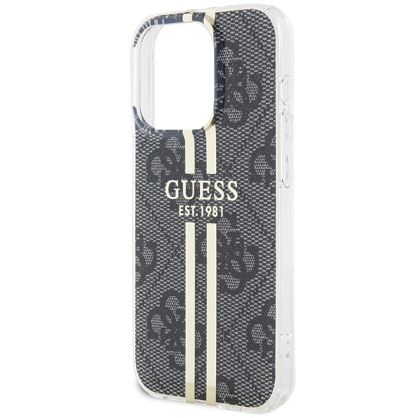 Etui Guess GUHCP15XH4PSEGK iPhone 15 Pro Max 6.7" czarny/black hardcase IML 4G Gold Stripe Case