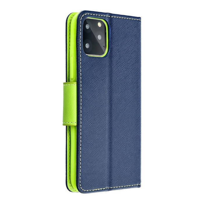 Hülle Holster Fancy Book für MOTOROLA MOTO G9 POWER navy blau / lime Hülle