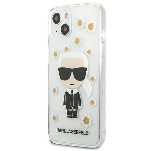 Hülle KARL LAGERFELD Apple iPhone 13 Mini-Blume Iconic Karl Klar Case