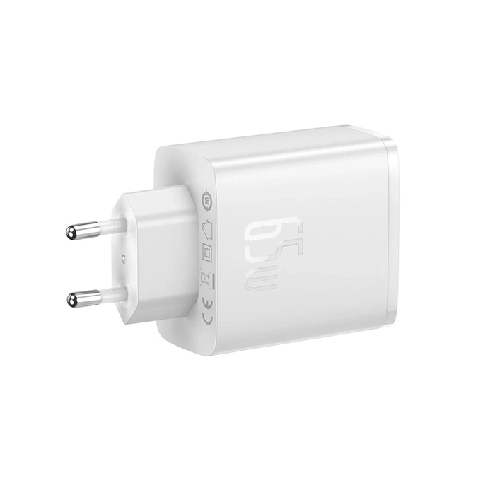 Baseus Cube Pro 65W GaN-Ladegerät 2x USB-C USB-A - Weiß