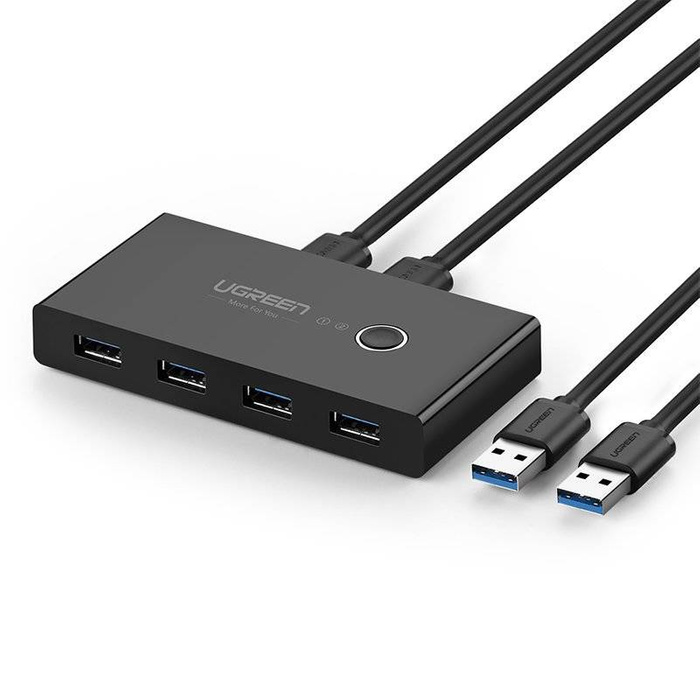Ugreen spínací skříňka HUB switch 4x USB 3.2 Gen 1 USB hub pro dva počítače černá (US216 30768)