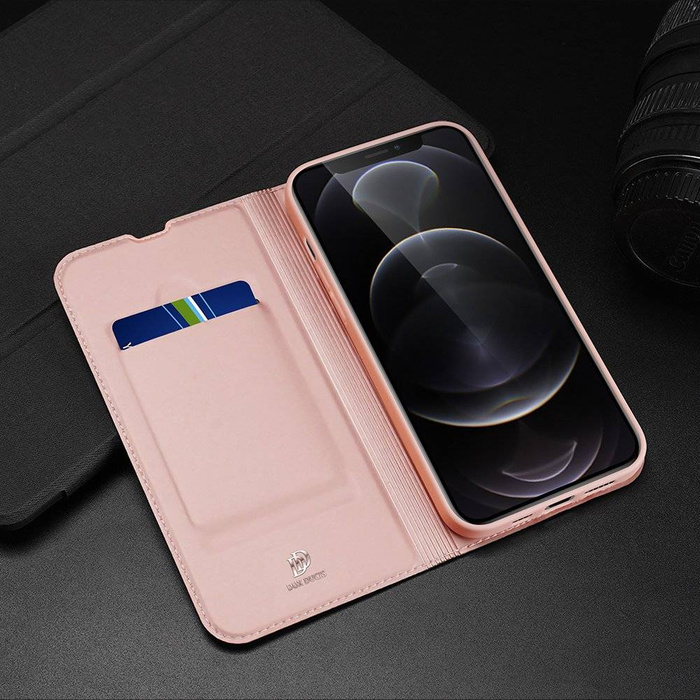 Dux Ducis Skin Pro Custodia tipo libreria per iPhone 13 Pro rosa