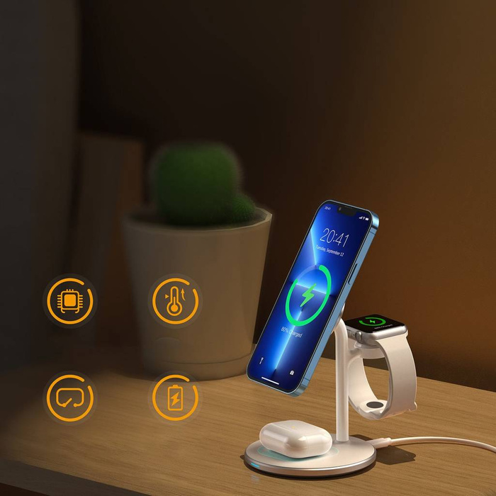 Choetech T585-F induktive 3-in-1 Ladestation iPhone 12/13, AirPods Pro, Apple Watch weiß