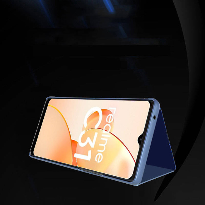 Clear View Case cover pour Realme C31 flip cover noir