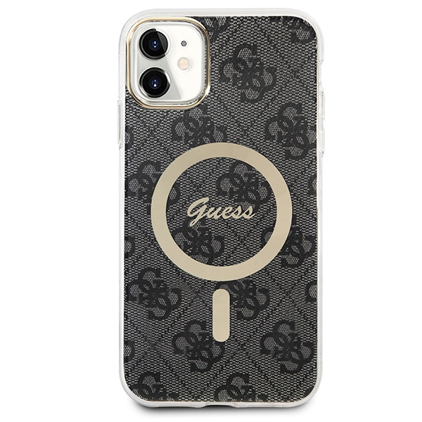 Set Case Guess Case+Charger iPhone 11 6.1" black/black hard case 4G Print MagSafe