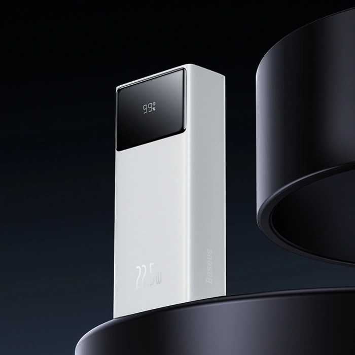 Powerbank Baseus EnerFill FP41 30000mAh 22.5W z kablem Baseus Simple USB-A - USB-C 3A 30cm - biały