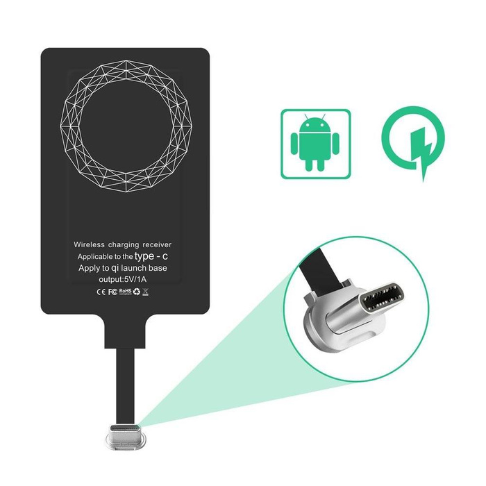 [APRÈS-RETOUR] Choetech adaptateur de charge sans fil Qi USB Type C insert inductif noir (WP-TYPEC)