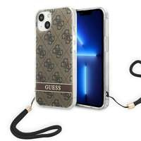 Guess GUOHCP14SH4STW iPhone 14 6.1" braun/braun hartcase 4G Print Strap