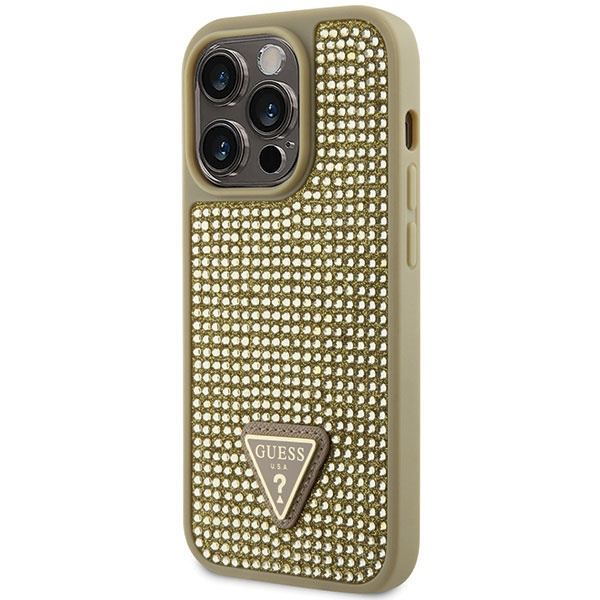 Case Guess GUHCP14LHDGTPD iPhone 14 Pro 6.1" gold/gold hardcase Rhinestone Triangle Case