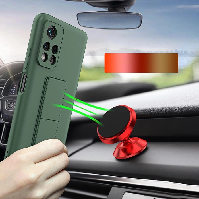 Wozinsky Kickstand Case silikonowe etui z podstawką etui Xiaomi Redmi 10 różowe