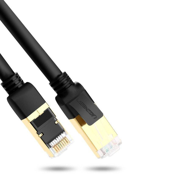 Ugreen Cable Internetkabel Netzwerk Ethernet Patchkabel RJ45 Cat 7 STP LAN 10 Gbps 1m Schwarz (NW107 11268)